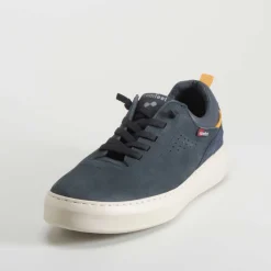 Online Deportiva confort manyara piel azul marino Hombre Sneakers