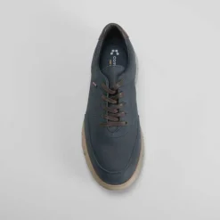 Outlet Deportiva confort rukwa piel azul marino Hombre Sneakers