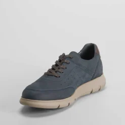 Outlet Deportiva confort rukwa piel azul marino Hombre Sneakers