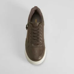 New Deportiva cremallera lateral marrón Mujer Sneakers