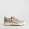 Sale Deportiva cremallera lateral beige Mujer Sneakers