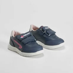 Outlet Deportiva piel tres velcros azul Zapatillas Deportivas