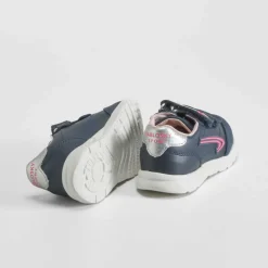 Clearance Deportiva piel tres velcros azul marino Zapatillas Deportivas