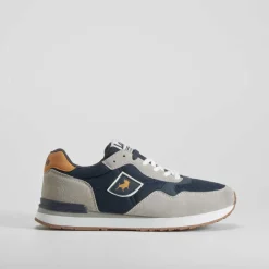 Discount Deportiva retro casual azul marino y gris Hombre Sneakers