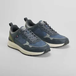 Online Deportiva retro runner azul Hombre Sneakers