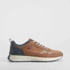 Outlet Deportiva retro runner marrón Hombre Sneakers