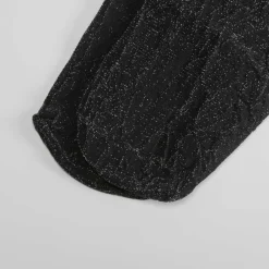 Discount Media panty negra con brillos Calcetines