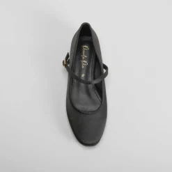 Hot Mercedita negra de satén PICCOLA PIU Mujer Bailarinas