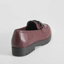 Clearance Mocasín cadena burdeos Mujer Zapatos Confort|Mocasines