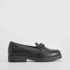 Online Mocasín cadena negra Mujer Zapatos Confort|Mocasines