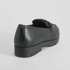 Online Mocasín cadena negra Mujer Zapatos Confort|Mocasines