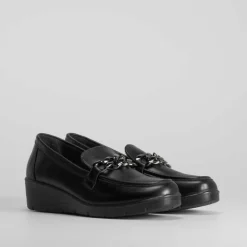 Sale Mocasín cadena negro de Mujer Zapatos Confort|Mocasines