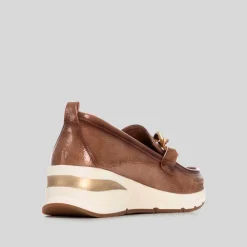 Discount Mocasín cuña cadena beige Mujer Mocasines