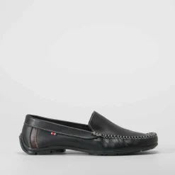Discount Mocasín de piel negro Hombre Náuticos Y Mocasines