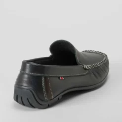 Discount Mocasín de piel negro Hombre Náuticos Y Mocasines