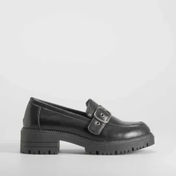 Outlet Mocasín hebilla negro Mujer Mocasines