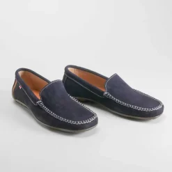 New Mocasín serraje azul marino Hombre Náuticos Y Mocasines