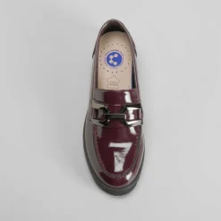 New Mocasín tacón con estribo burdeos Mujer Zapatos Confort|Mocasines