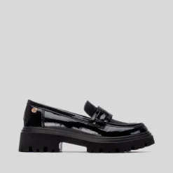 Hot Mocasín tacón negro Mujer Mocasines