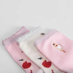 Outlet Pack 3 calcetines bailarina rosa Calcetines