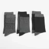 Outlet Pack 3 calcetines gris estampado MKL Calcetines