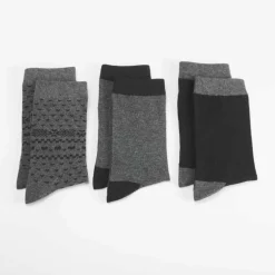 Outlet Pack 3 calcetines gris estampado MKL Calcetines