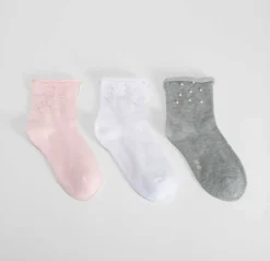 Outlet Pack 3 calcetines perlas multicolor Calcetines