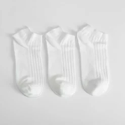 Hot Pack 3x calcetines blancos canalé mujer Calcetines