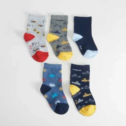Outlet Pack x5 calcetines largos bebé estampados Calcetines