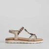 Outlet Sandalia aros madera beige Mujer Sandalias Cuña