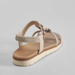 Outlet Sandalia aros madera beige Mujer Sandalias Cuña