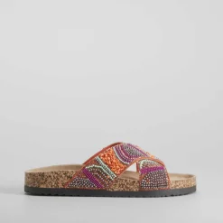 Outlet Sandalia bio abalorios multicolor Mujer Sandalias Bio Y Menorquinas