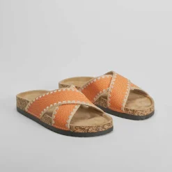 Online Sandalia bio tiras cruzadas naranja Mujer Sandalias Bio Y Menorquinas