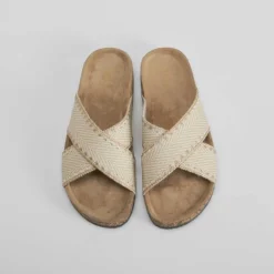 Sale Sandalia bio tiras cruzadas blanca Mujer Sandalias Bio Y Menorquinas