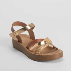 Sandalia bio tricolor marrón Mujer Sandalias Bio Y Menorquinas