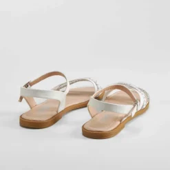 Hot Sandalia brillos plana trenzada OH GIRL Sandalias