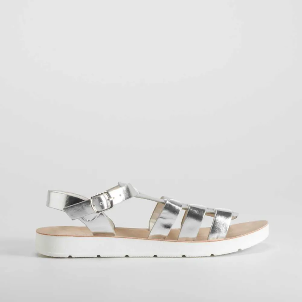 Sale Sandalia cangrejera color plata OH GIRL Sandalias