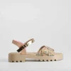 Discount Sandalia cruzada con rafia color rosa OH GIRL Sandalias