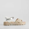 New Sandalia cruzada rafia blanca OH GIRL Sandalias