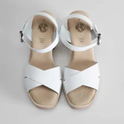 Sandalia cruzada tacón plataforma piel Mujer Sandalias Plataforma