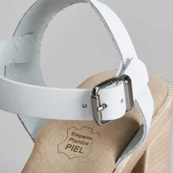 Sandalia cruzada tacón plataforma piel Mujer Sandalias Plataforma