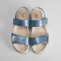 Best Sandalia cuña azul brillos Mujer Sandalias Cuña|Sandalias Confort
