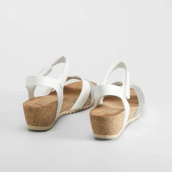 Outlet Sandalia cuña bio blanca Mujer Sandalias Cuña