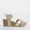 Discount Sandalia cuña bio tiras plata Mujer Sandalias Cuña|Sandalias Bio Y Menorquinas