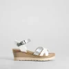 Clearance Sandalia cuña blanca Mujer Sandalias Cuña