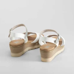 Clearance Sandalia cuña blanca Mujer Sandalias Cuña