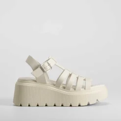 Hot Sandalia cuña chunky beige Mujer Sandalias Cuña