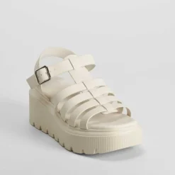 Hot Sandalia cuña chunky beige Mujer Sandalias Cuña