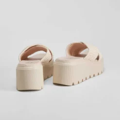 Discount Sandalia cuña chunky pala beige Mujer Sandalias Cuña
