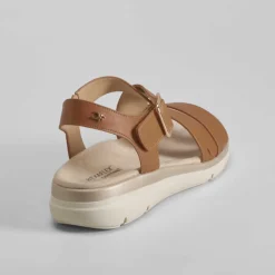 Clearance Sandalia cuña cierre velcro marrón Mujer Sandalias Cuña|Sandalias Confort
